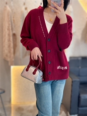 V领羊绒开衫女外套秋冬新款山羊绒毛衣针织衫外搭，女装羊绒衫，大千羊绒