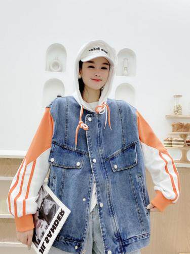 牛仔拼接排单款二色二码热卖中...，女装，情依阁