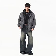 秋冬季高街日系原宿风韩版潮流宽松夹克外套男914-4-X183P75，男装夹克，星座914-4