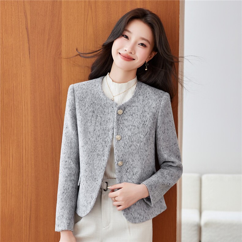 《档口现货》2026秋装新款气质毛感修身短外套西装小个子女,女装短外套,苗苗