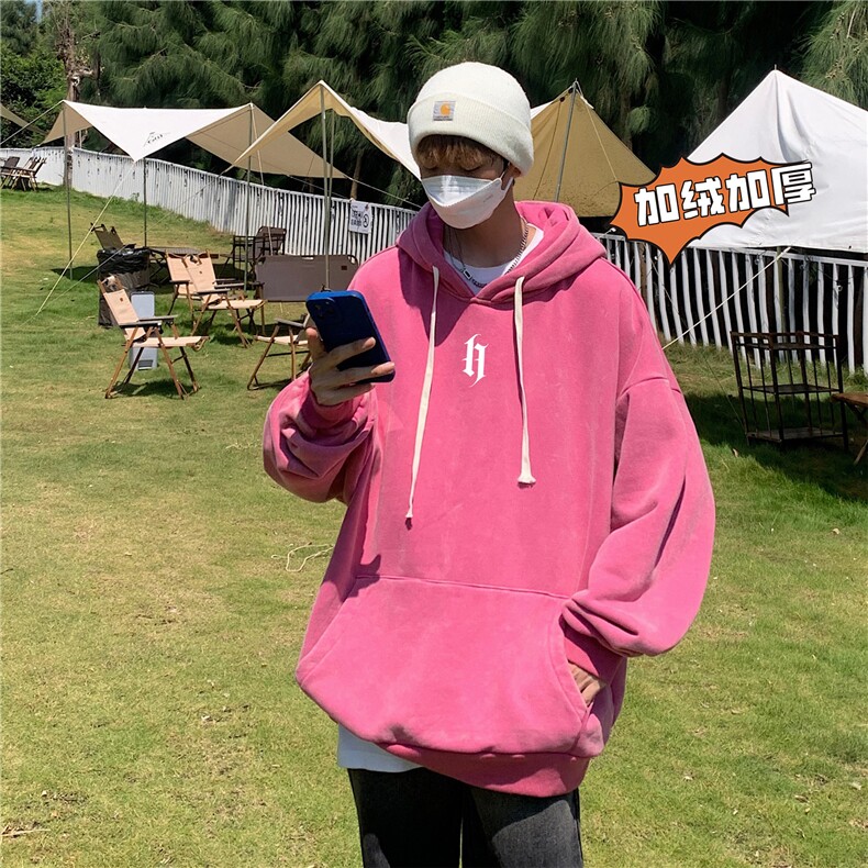 加绒新款港风宽松连帽套头卫衣X5672-常规P70控88-加绒P80控98,男装卫衣,电商A061-1