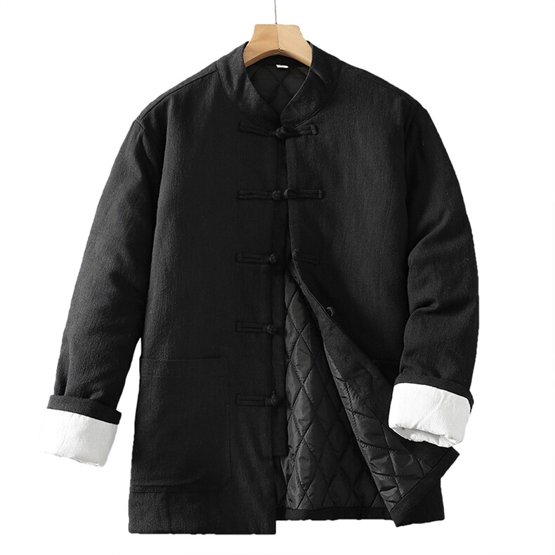 风棉衣男冬款立领复古唐装大码棉麻夹棉保暖外套棉服1181p145,男装棉衣,电商A016