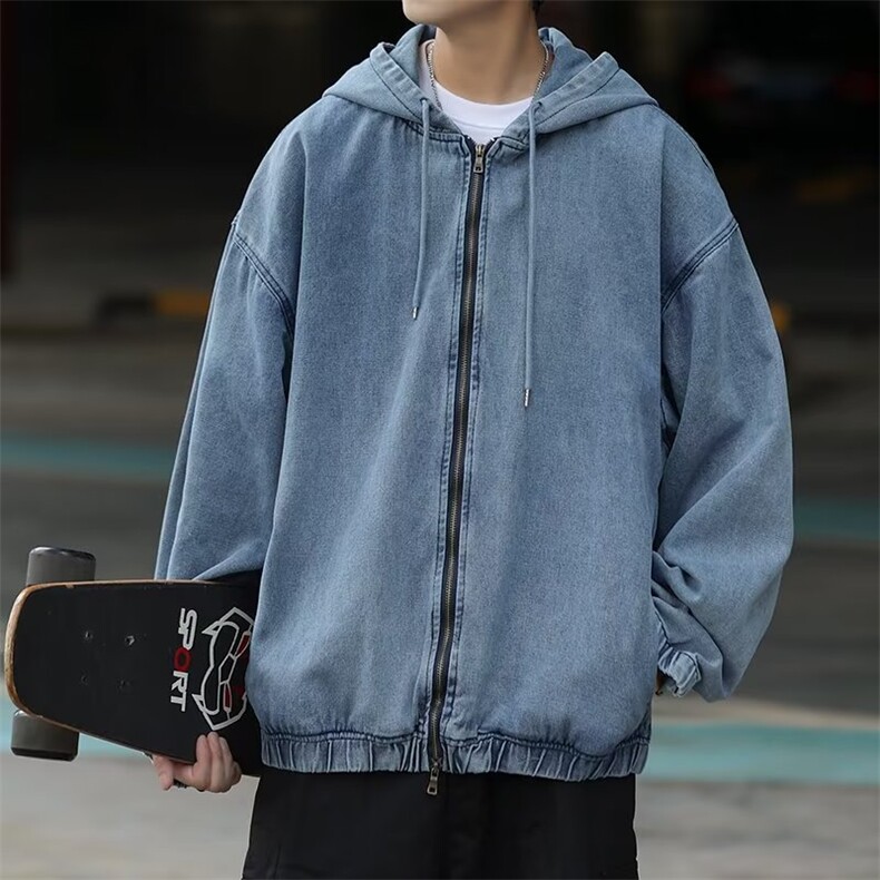 日系cityboy深色牛仔夹克男秋季新款宽松休上衣工装外套男YJ09,男装夹克,星座1116A-1（原606A）