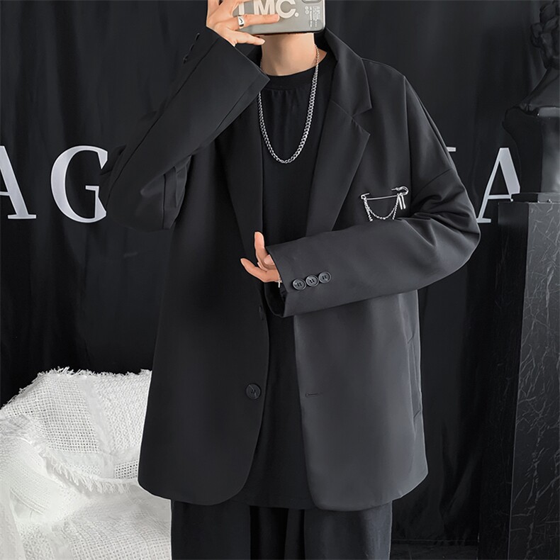 春秋季薄款ins西服外套装长袖宽松休闲西装男士上衣服W1057-P50,男装夹克,星座512-2