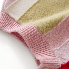 2025年秋季新款百搭假两件撞色无袖圆领马甲，童装儿童羊绒衫，轩曦羊绒