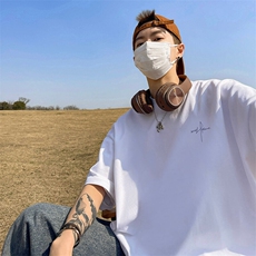 抖音得物二开现货220克夏装重磅美式高街宽松短袖t恤MT136，男装T恤，电商A486-1