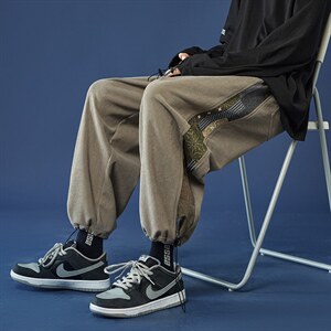 秋冬季休闲裤长裤炸街九分ins抽绳束脚灯芯绒裤子A125-BK910-P50，男装休闲裤，电商A125