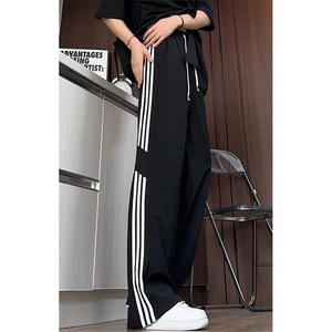 K212/特P35新款休闲裤男女宽松潮流大码直筒裤子春夏垂感速干长裤图片