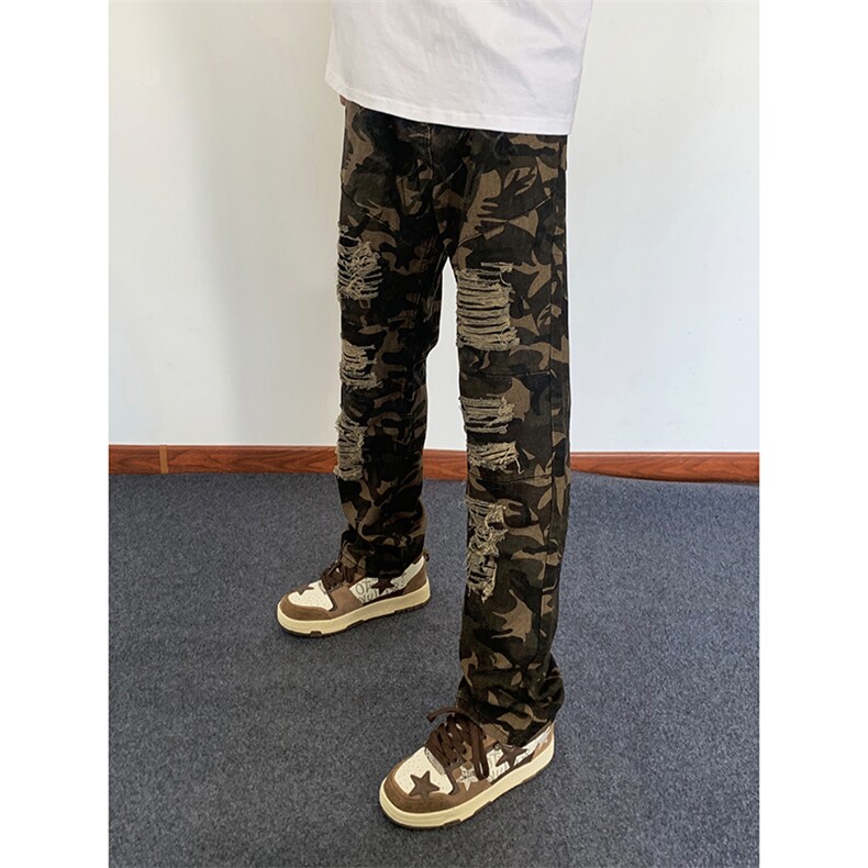 B221美式ins高街小众重工艺假破洞小脚牛仔裤LK23019-P60控78,男装牛仔裤,电商B221
