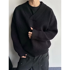 JY301-P50美式复古休闲慵懒风V领针织衫男纯色外套，男装针织衫/毛衣，星座1501-3
