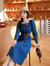 2022牛仔连衣裙秋装，女装连衣裙，贻思茗