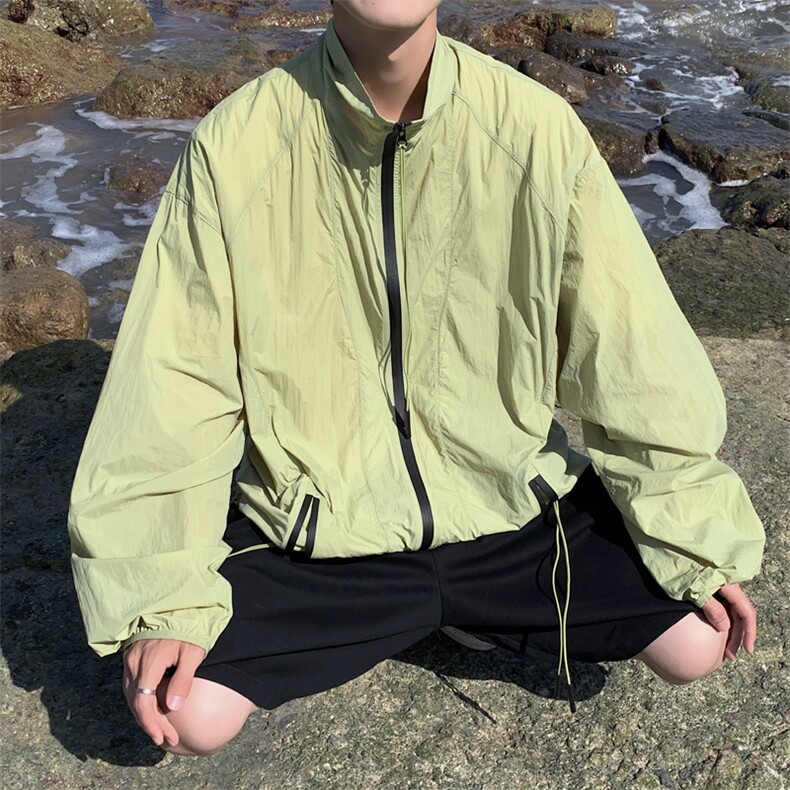 夏季防晒衣男式宽松潮牌外套男女款复古薄款运动夹克冲锋衣,男装夹克,星座410-7