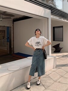牛仔半裙图片