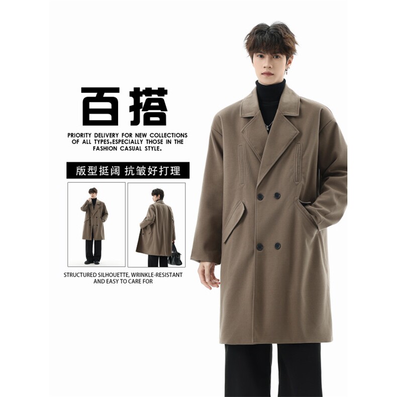1506A/GCK030/P99长款保暖青年风衣子男士外套潮1，男装风衣，星座1506A