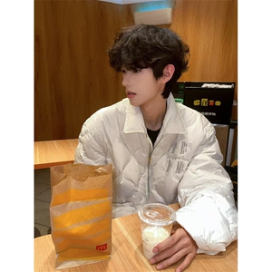 潮牌字母刺绣立领棉服宽松冬季外套男女原宿时尚 MJ23图片