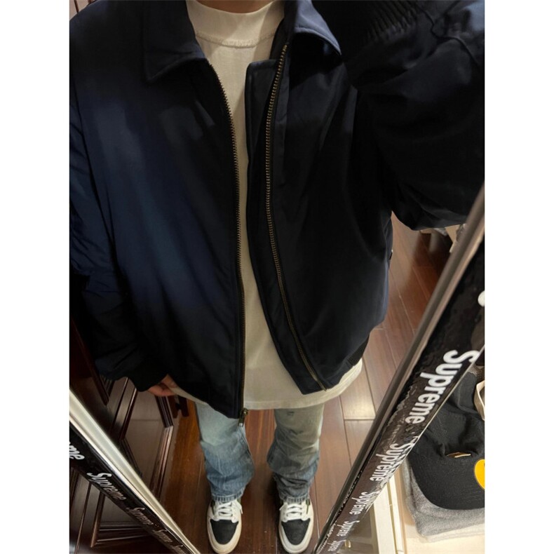 【有货】cleanfit藏青短款外套男美式高街飞行员夹克P15CC-特P55图片