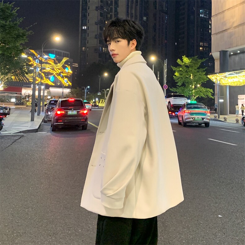 加绒加厚毛呢大衣西装外套潮504-F61-P75控118（加绒P85控128）,男装毛呢大衣,星座504