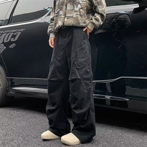 美式复古高端工装裤男春高级感潮牌痞帅休闲宽松阔腿裤K6111-P47图片