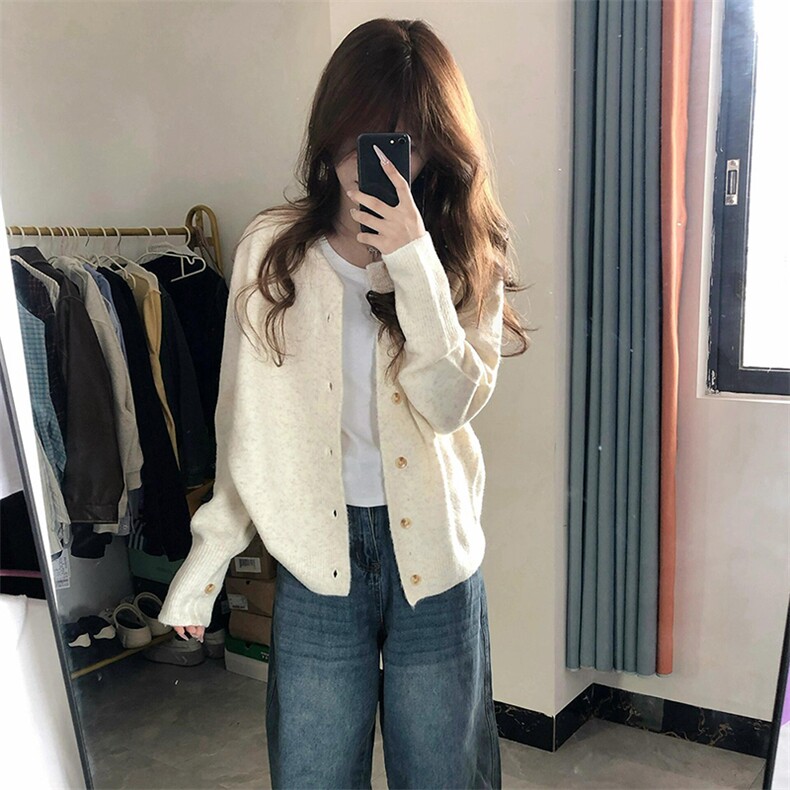 重磅秋冬男女北极绒开衫毛衣美式复古休闲慵懒风单排扣针织衫外套,男装针织衫/毛衣,电商A486-1