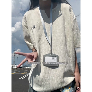 XZ809A/FFF05/P35/控48 美式V领坎肩万针小狗绣花T恤图片
