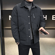 轻薄羽绒服男冬季2025新款口袋拼接翻领男装外套A313-C977-P175，男装羽绒服，电商A313