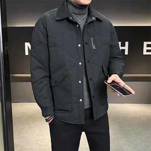 轻薄羽绒服男冬季2025新款口袋拼接翻领男装外套 A313-C977-P175图片