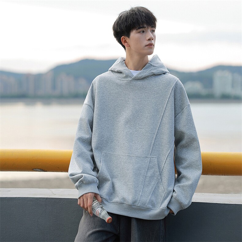 秋季现货纯色宽松二开卫衣男DSA157B-W6997-特P45,男装卫衣,电商A157B