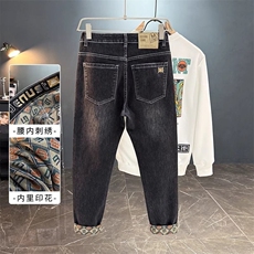 1506-01/KS2051/P49男牛仔裤直筒印花时尚百搭修身弹力休闲裤男，男装牛仔裤，星座1506-1