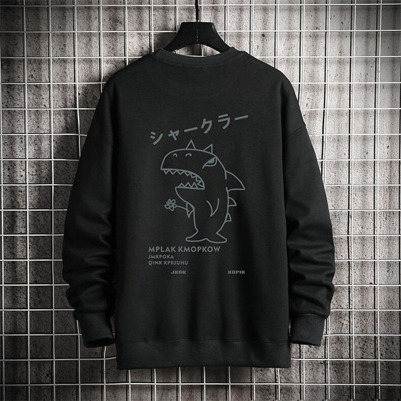 S6092-P35加绒-P40秋季圆领卫衣男大码韩版宽松长袖外套男,男装卫衣,电商A040A