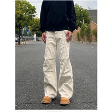 美式复古工装长裤男女春秋高街潮牌宽松休闲直筒多口袋水洗牛仔裤，男装牛仔裤，星座410-6（原星座1304-1）