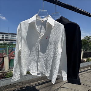 TS1风棉麻透气凉爽长袖刺绣衬衫慵懒学院高级面料 有套装图片