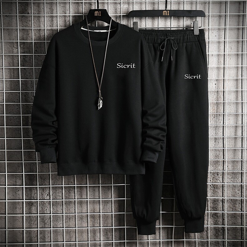 TY7098-P75圆领卫衣套装男运动套装两件套长袖运动服网格挂拍,男装休闲套装,电商A040A