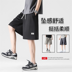 时尚标志潮流冰丝短裤休闲宽松百搭抗皱五分冰丝裤 XD2388-特批35图片
