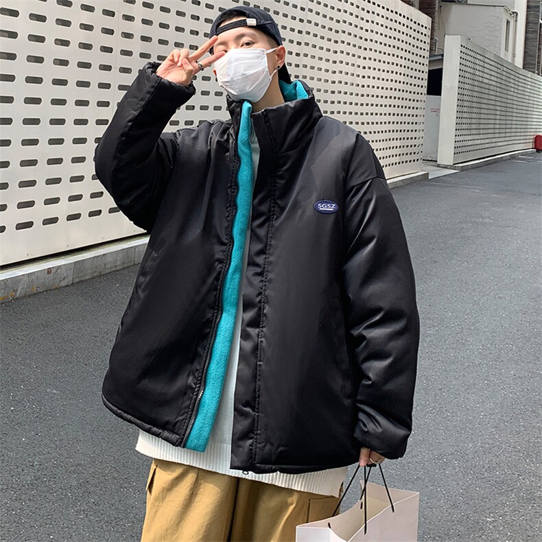 双面穿立领摇粒衣男冬季加厚潮牌ins宽松服外套W2216-P90,男装棉衣,星座512-4
