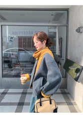 宽松毛呢外套女冬小个子休闲韩系高级感双面羊毛大衣，女装双面呢大衣，2C187