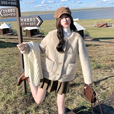 冬装新款加厚小香风皮毛一体外套-p195-k298，女装皮草，2D075