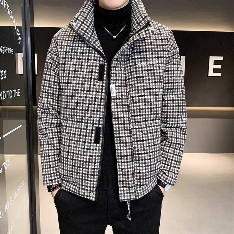格子羽绒服男冬季2025新款加厚保暖外套特批A313-D21321-P165,男装羽绒服,电商A313