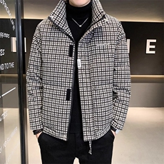 格子羽绒服男冬季2025新款加厚保暖外套特批A313-D21321-P165，男装羽绒服，电商A313