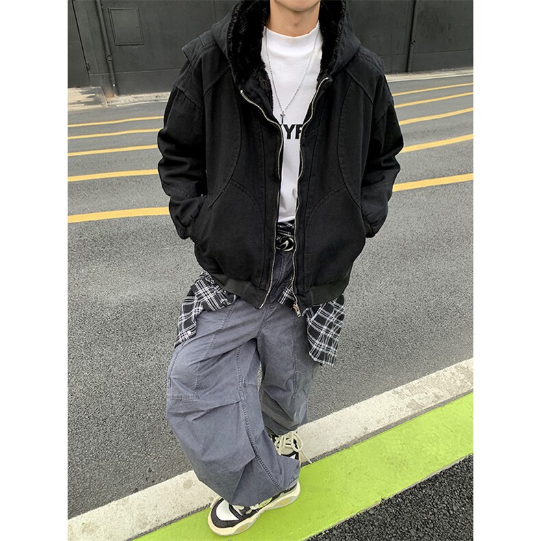 美式短款棉服外套秋冬季连帽休闲棉衣，男装棉衣，星座410-6（原星座1304-1）