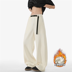 500g重磅加厚银狐绒华夫格腰带男大码弯刀裤K5730J加绒-特P40控78，男装卫衣，电商A001