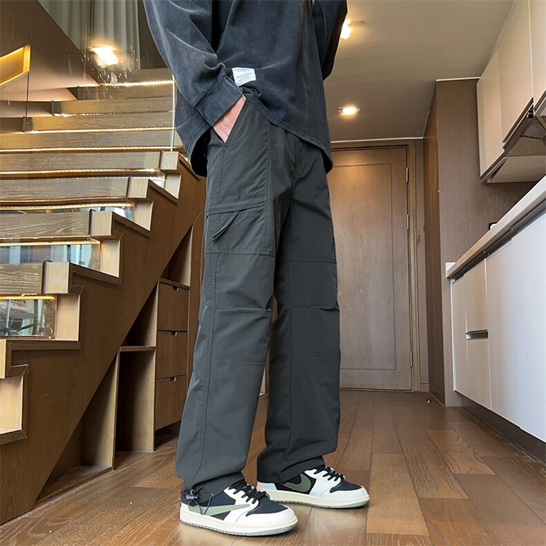 春秋季工装裤男大码户外运动裤多口袋宽松直筒男士休闲裤1230,男装工装外套,星座1706