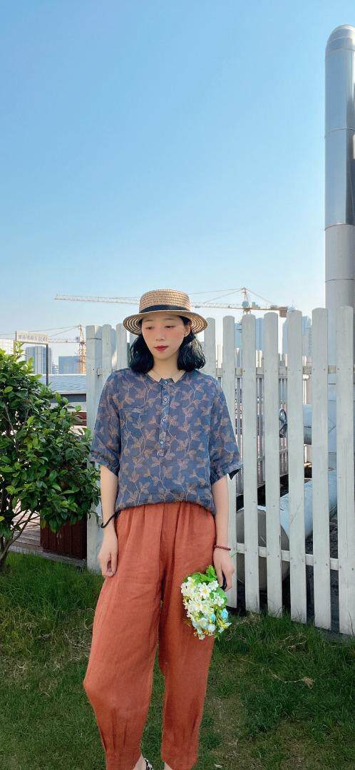 纯苎连衣裙小衫裤子裙子衬衣 时尚风 风淑女风休闲风，女装连衣裙，川哲