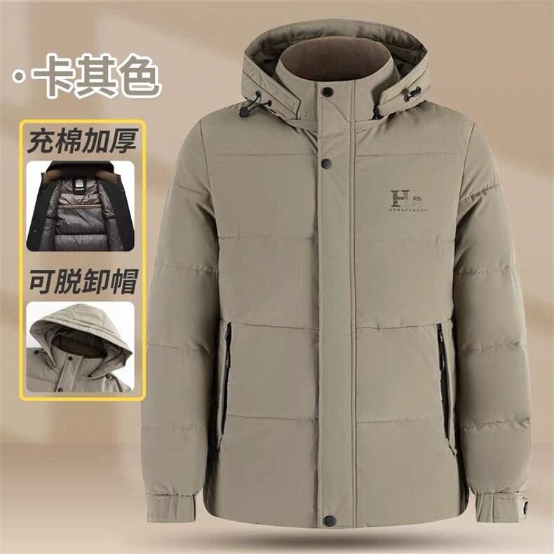 冬季2025新款加厚棉衣男士休闲夹克连帽棉衣外套P100,男装夹克,星座225-1