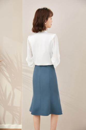 2021秋季新品韩版减龄木耳边飘带上衣，其它，秋子丰色(1F)