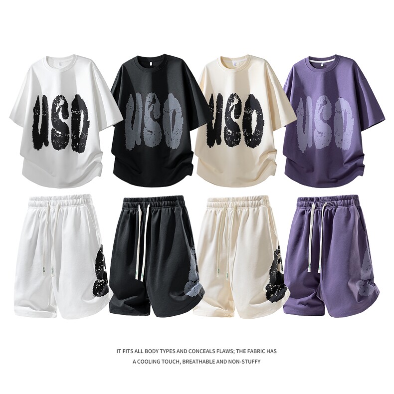 夏季短袖短裤运动套装TZ888116特P45控88，男装牛仔裤，电商A309