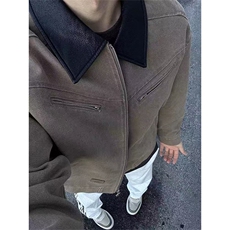 网图有货底特律夹克男女春秋巴恩风解构拼接翻领外套A1197-P70，男装夹克，星座1505