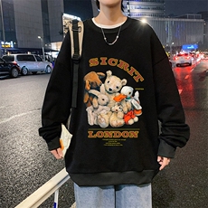 S6216-P28加绒款-P33秋季圆领卫衣男大码韩版宽松长袖外套，男装卫衣，电商A040