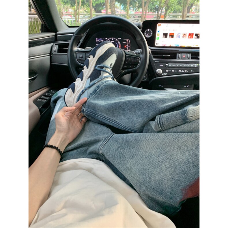 【网图】复古蓝泼墨破洞牛仔裤男款夏季美式vibe裤子KNZ01CC-P48,男装牛仔裤,星座1007（原301D）