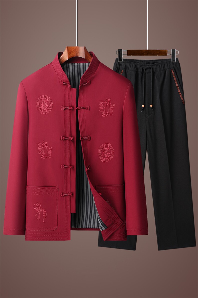 秋冬风男装刺绣中式唐装汉服夹克套装601-P155,男装夹克,星座1105-3