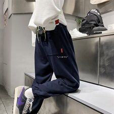 【】A003-HZ7213-P50新款数字印花时尚运动长裤女模1，男装休闲裤，电商A003